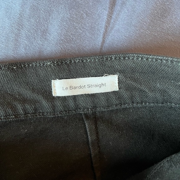 FRAME Le Bardot Straight High Rise Jeans in Film Noir Black Women’s size 31 - Picture 8 of 9